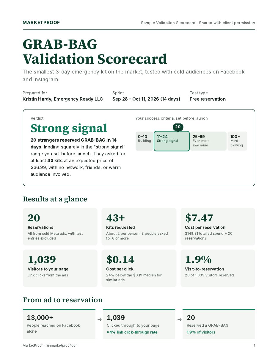 Page 1 of the GRAB-BAG Validation Scorecard